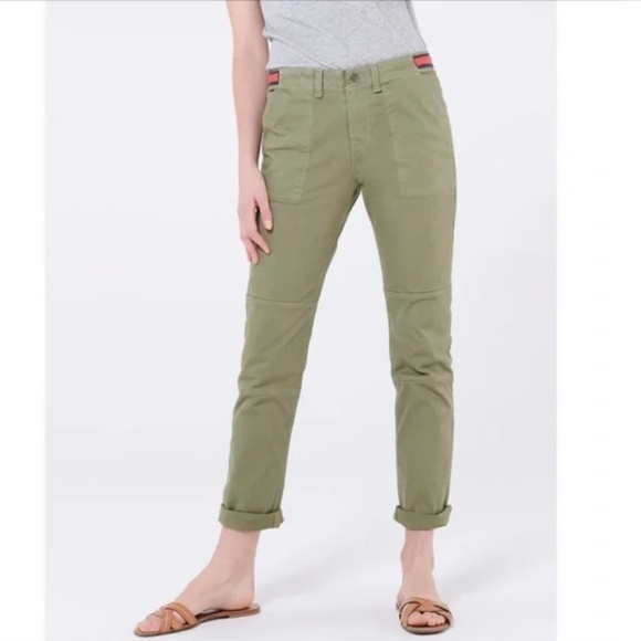 Veronica Beard Adrina Skinny Cargo Pants in Olive Green Size 31 Made in USA - Picture 1 of 10